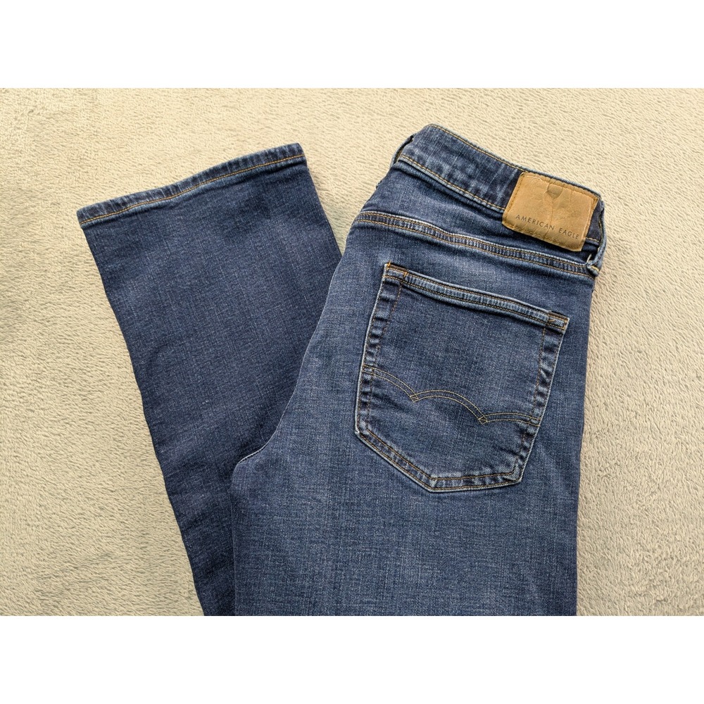 American Eagle Mens Original Bootcut Airflex+ Jeans Blue Medium Wash 31x30